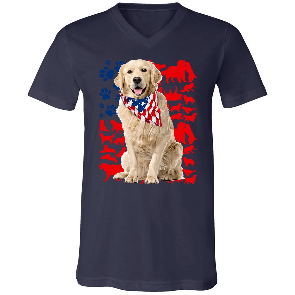 Unisex V-Neck T-Shirt - JPNXMRY6 - Navy - 9