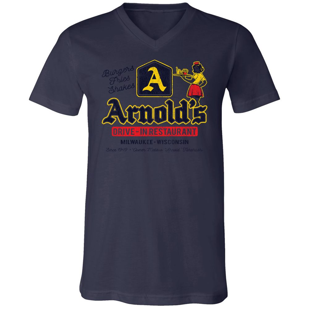 Unisex V-Neck T-Shirt - 3LLJ8Q63 - Navy - 9
