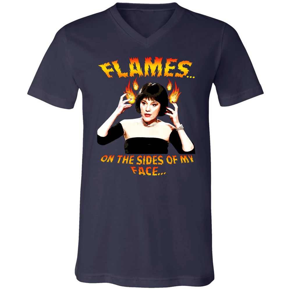 Unisex V-Neck T-Shirt - ZEMMHUQF - Navy - 9
