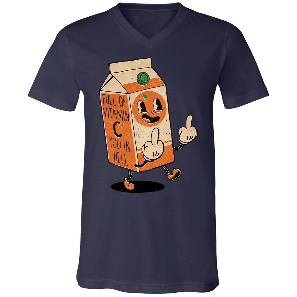 Unisex V-Neck T-Shirt - WPVLZNC8 - Navy - 9