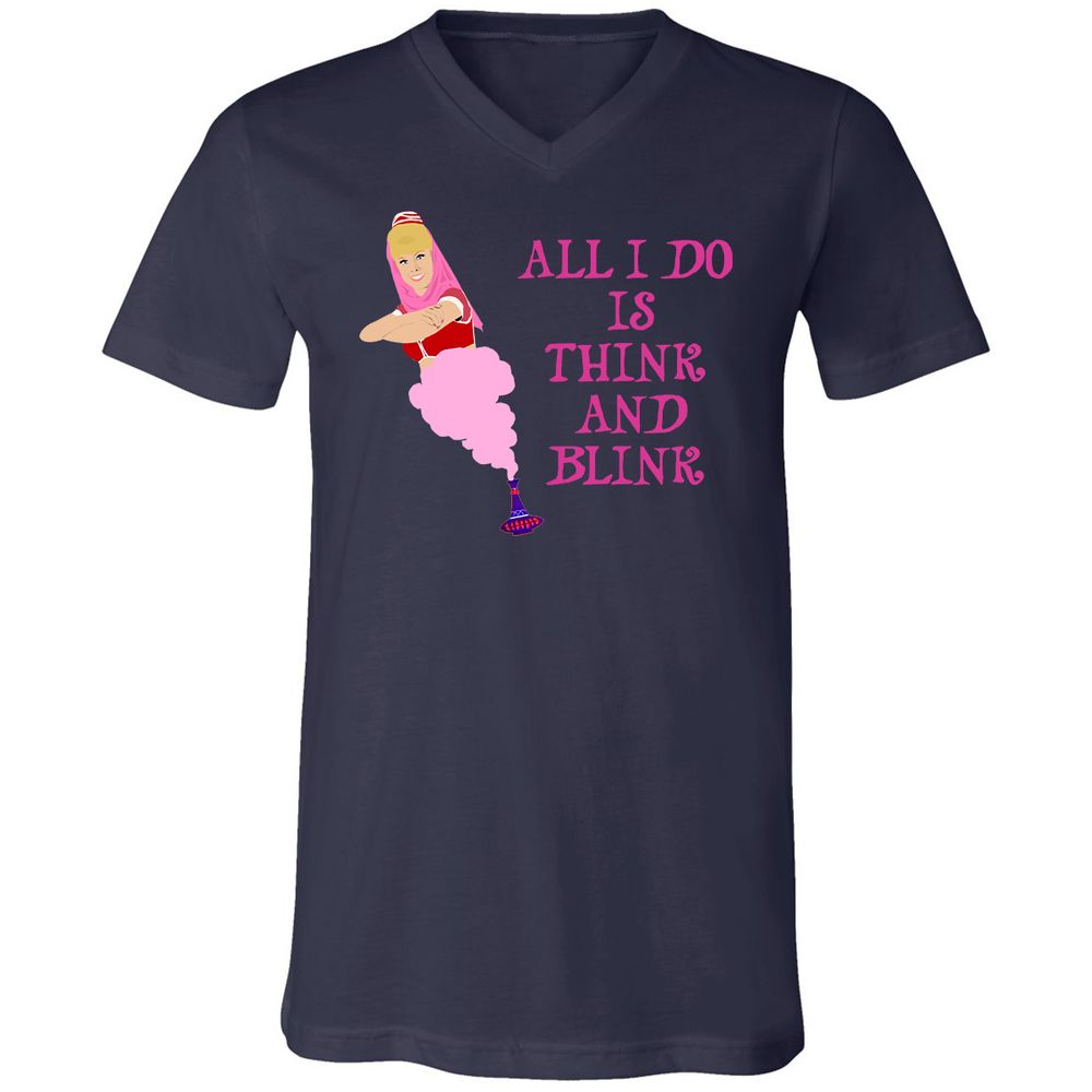 Unisex V-Neck T-Shirt - HYNWL7JP - Navy - 9