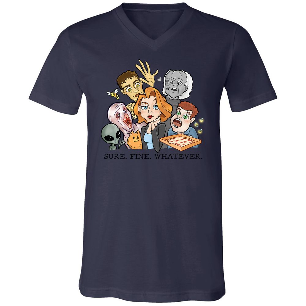 Unisex V-Neck T-Shirt - UX5LTVTW - Navy - 9