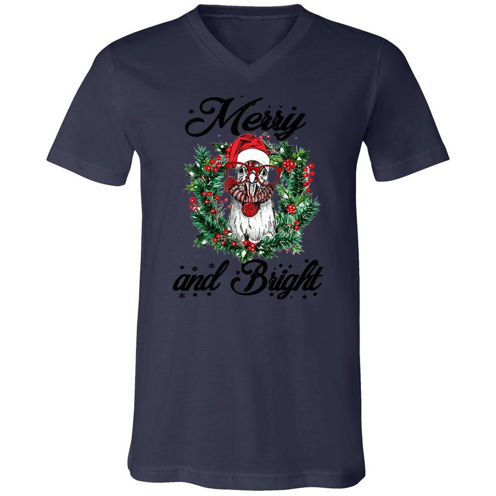 Unisex V-Neck T-Shirt - WUNLP91Y - Navy - 9