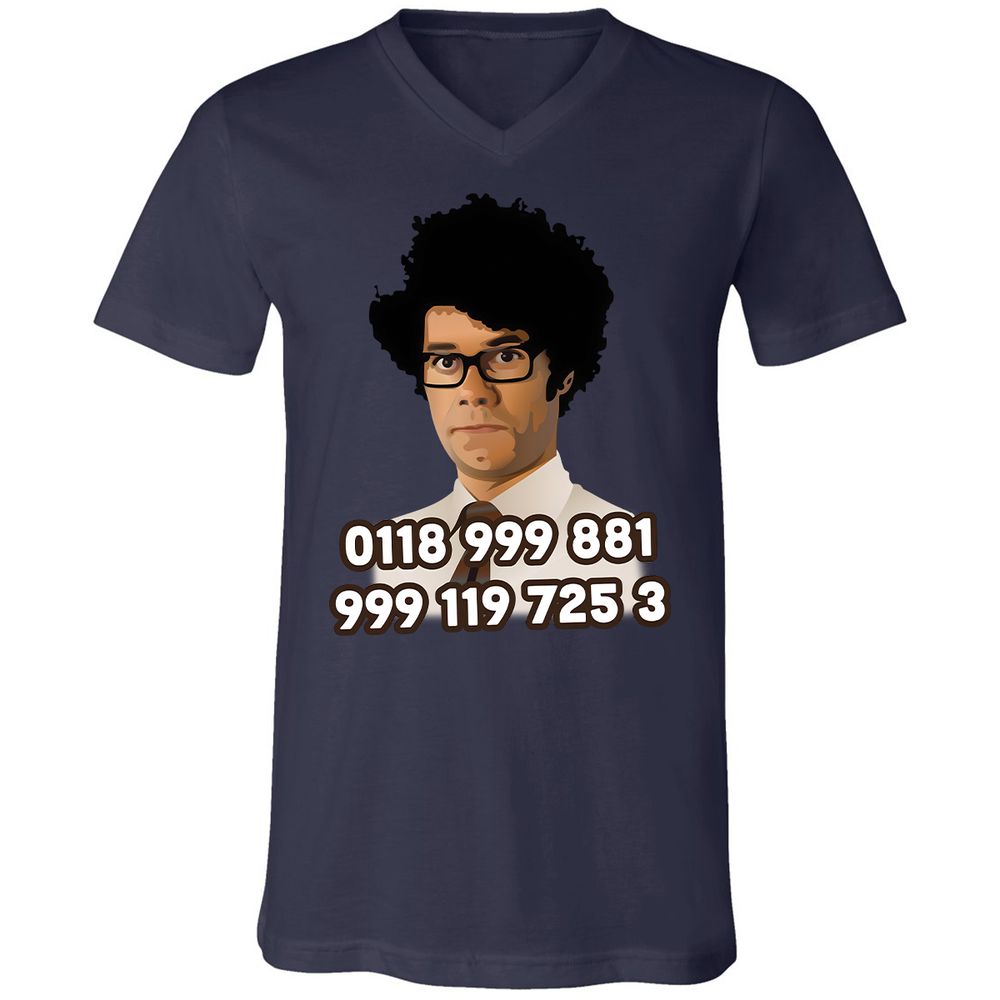 Unisex V-Neck T-Shirt - H9VCM36G - Navy - 9