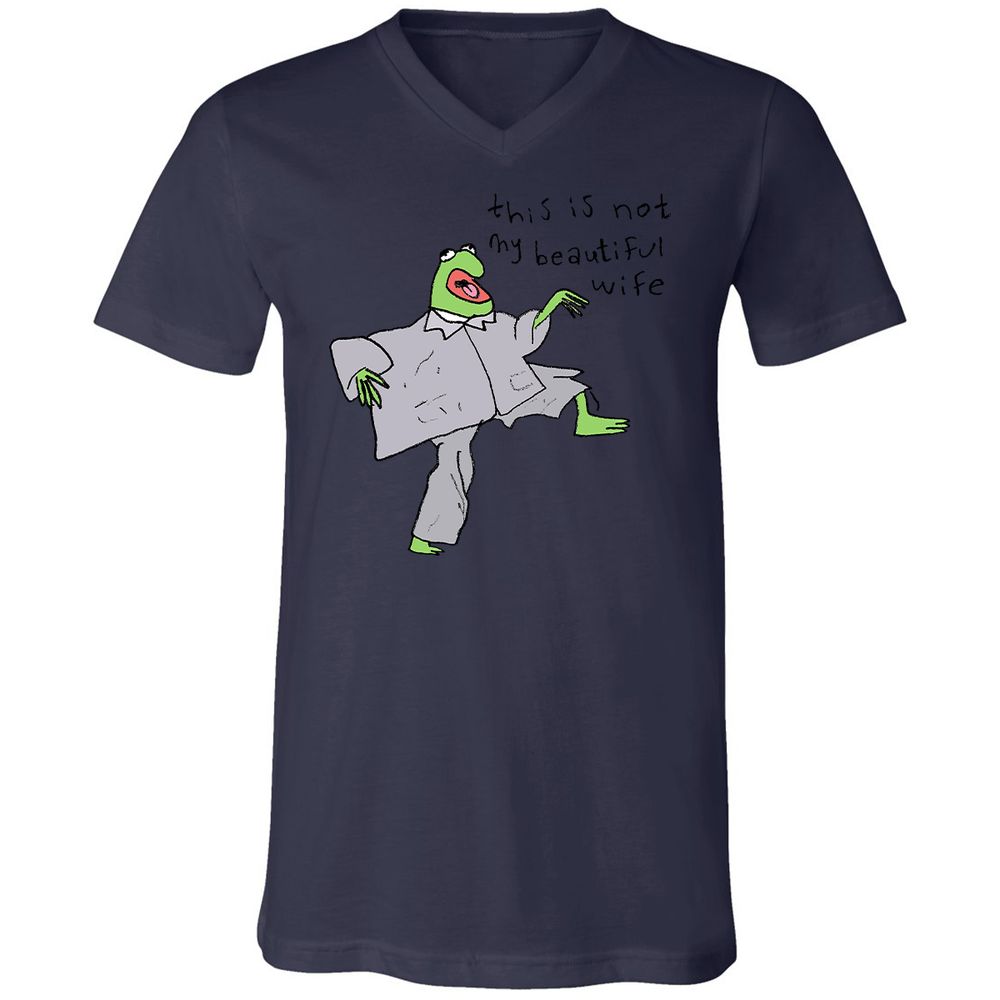 Unisex V-Neck T-Shirt - GYE5PLEM - Navy - 9