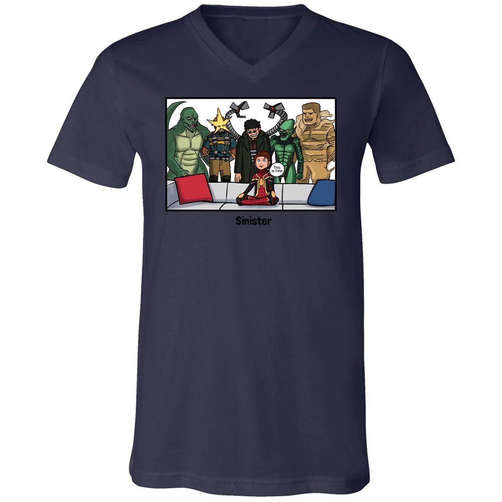 Unisex V-Neck T-Shirt - 31KTPFEJ - Navy - 9