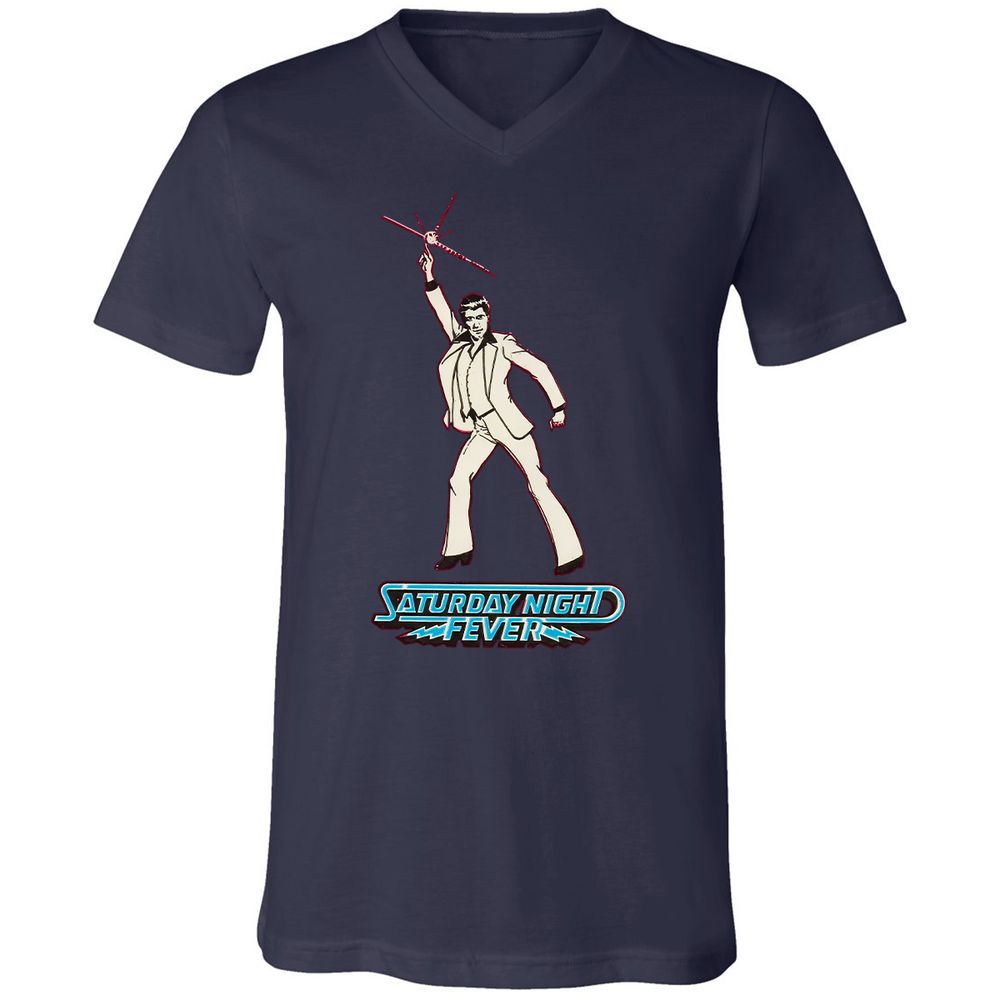 Unisex V-Neck T-Shirt - 4NDD2QKU - Navy - 9