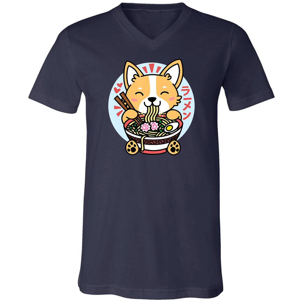 Unisex V-Neck T-Shirt - 6H2FKG3E - Navy - 9