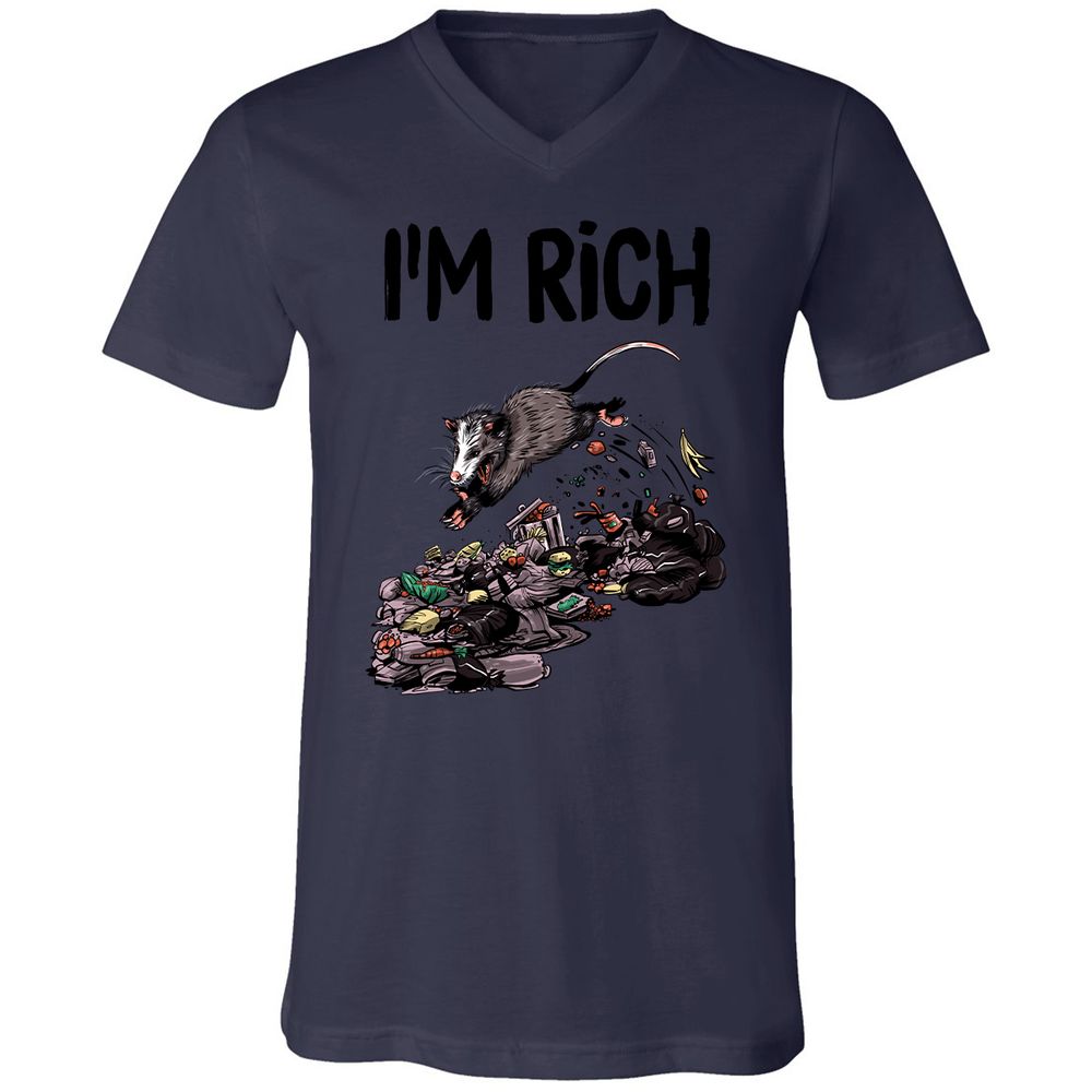 Unisex V-Neck T-Shirt - 4VMEHF7Z - Navy - 9