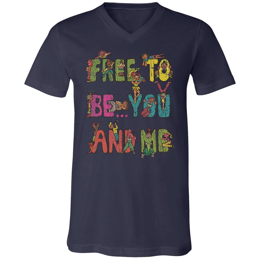 Unisex V-Neck T-Shirt - 55VT6SER - Navy - 9