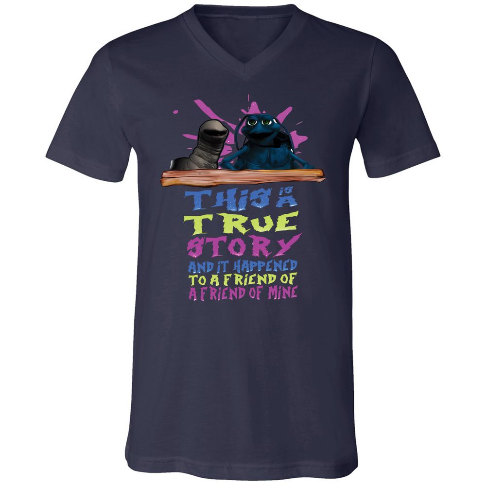 Unisex V-Neck T-Shirt - 7TCR9JVV - Navy - 9