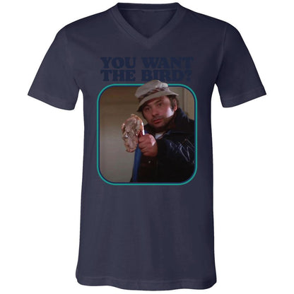 Unisex V-Neck T-Shirt - Q6R4GD3Q - Navy - 9