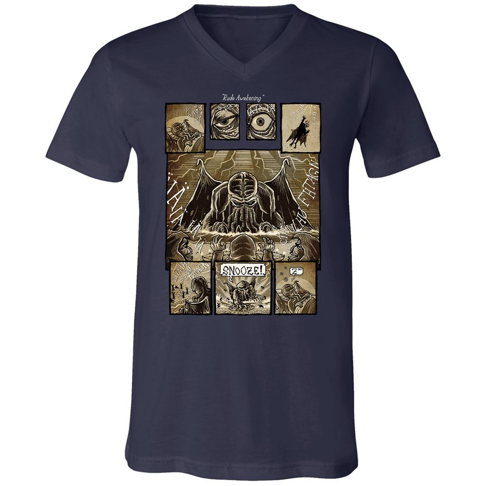 Unisex V-Neck T-Shirt - ABLSS4ZC - Navy - 9