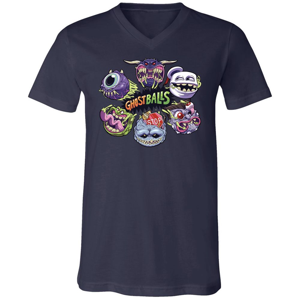 Unisex V-Neck T-Shirt - 6DSZJG81 - Navy - 9