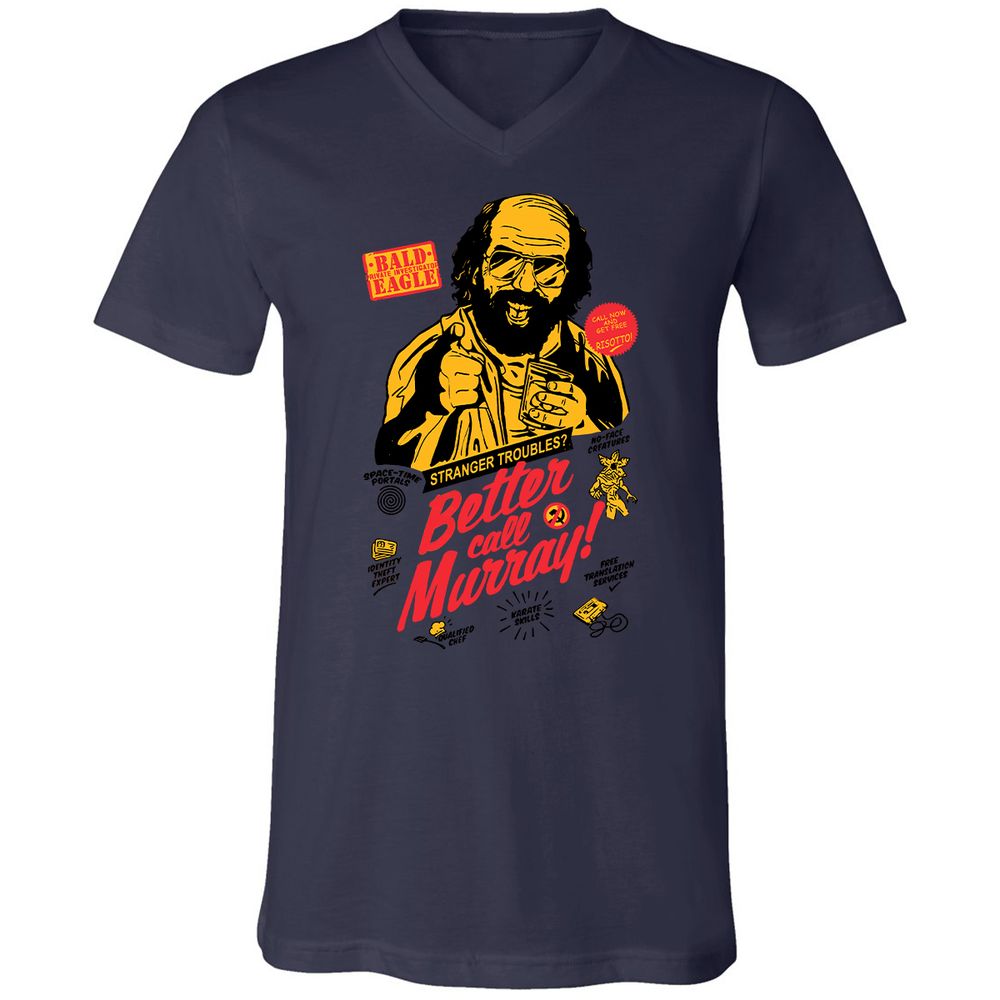 Unisex V-Neck T-Shirt - RRH3Y766 - Navy - 9
