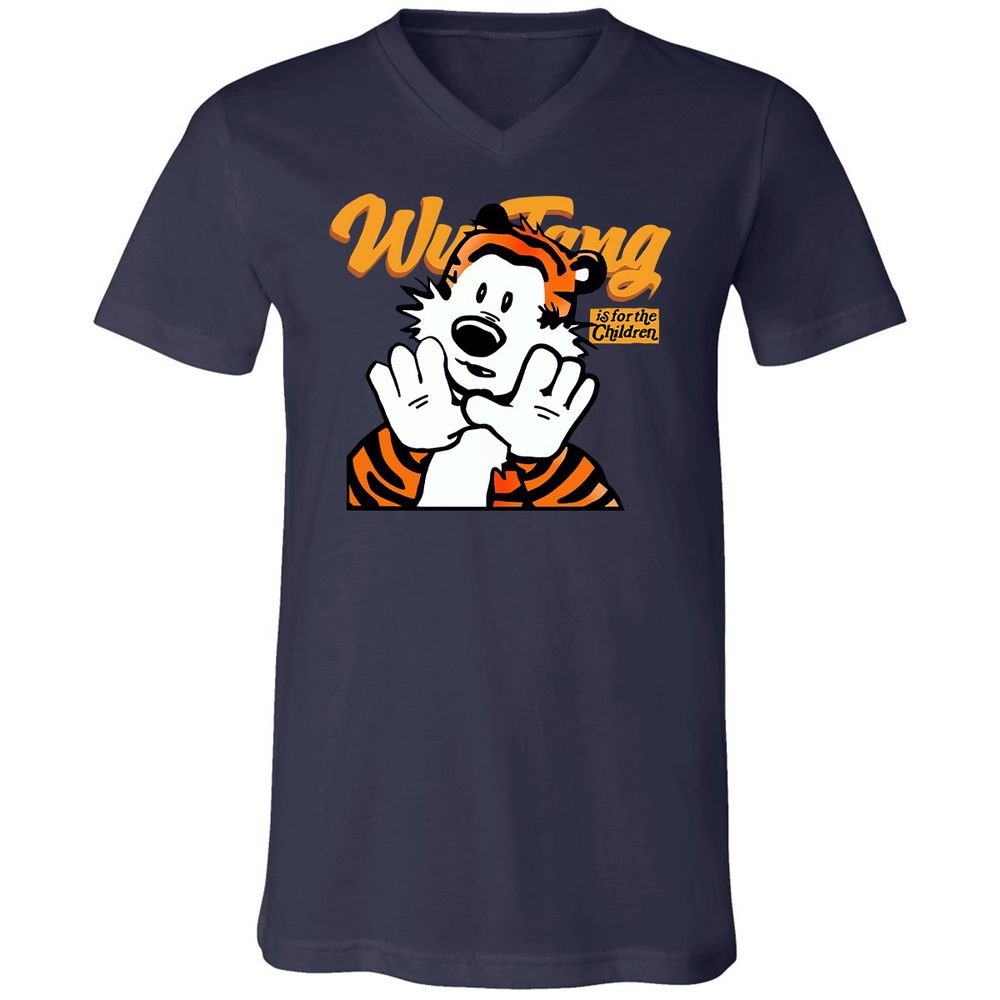 Unisex V-Neck T-Shirt - M7VLWC9B - Navy - 9