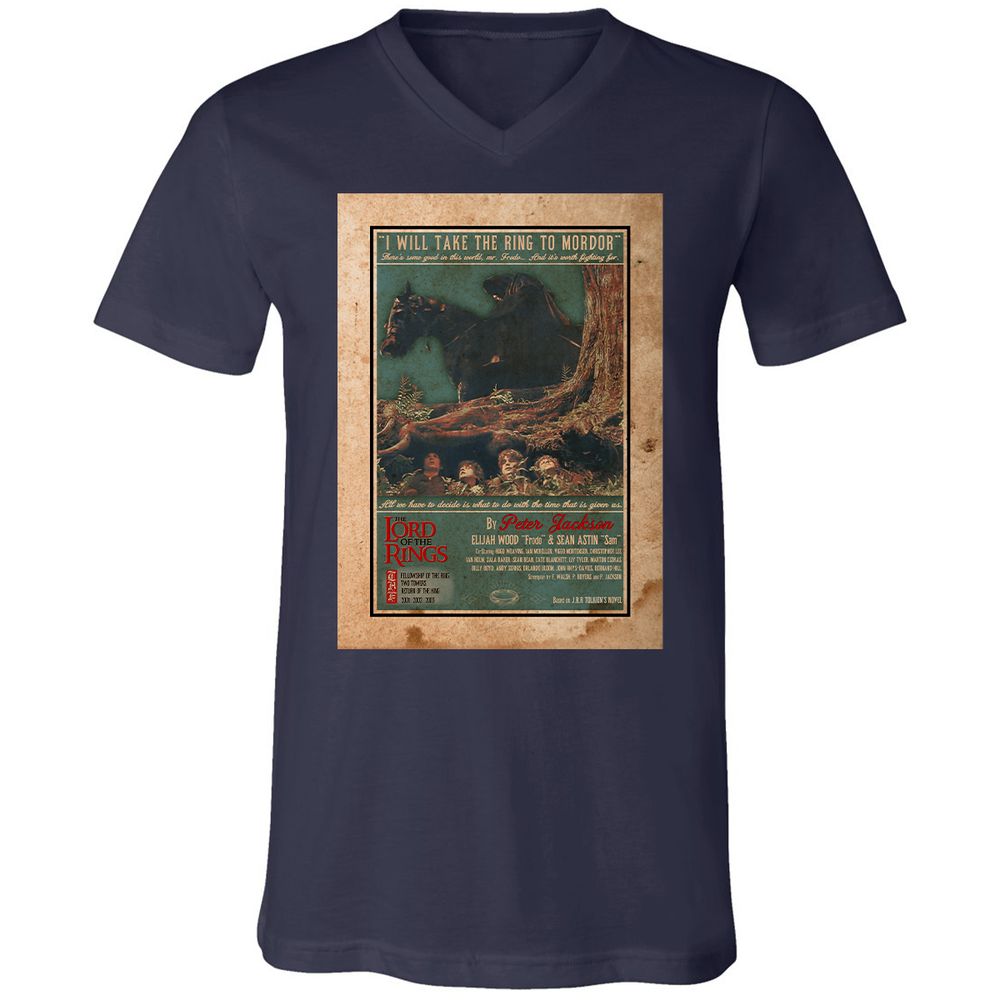 Unisex V-Neck T-Shirt - FBT6SARX - Navy - 9