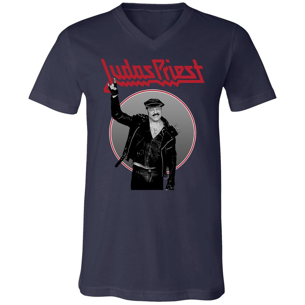 Unisex V-Neck T-Shirt - RYYBX5L7 - Navy - 9