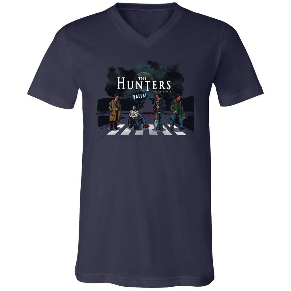 Unisex V-Neck T-Shirt - YZP69E7J - Navy - 9