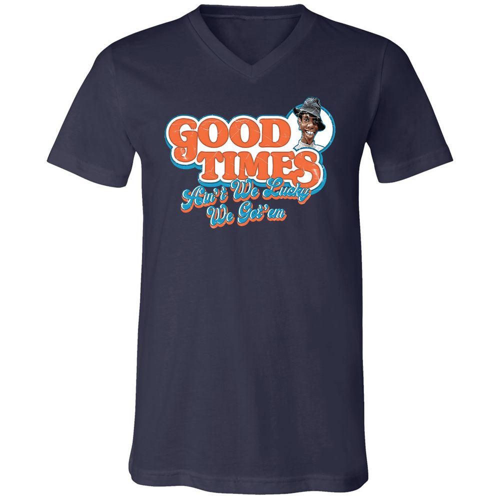 Unisex V-Neck T-Shirt - YNABNTNT - Navy - 9