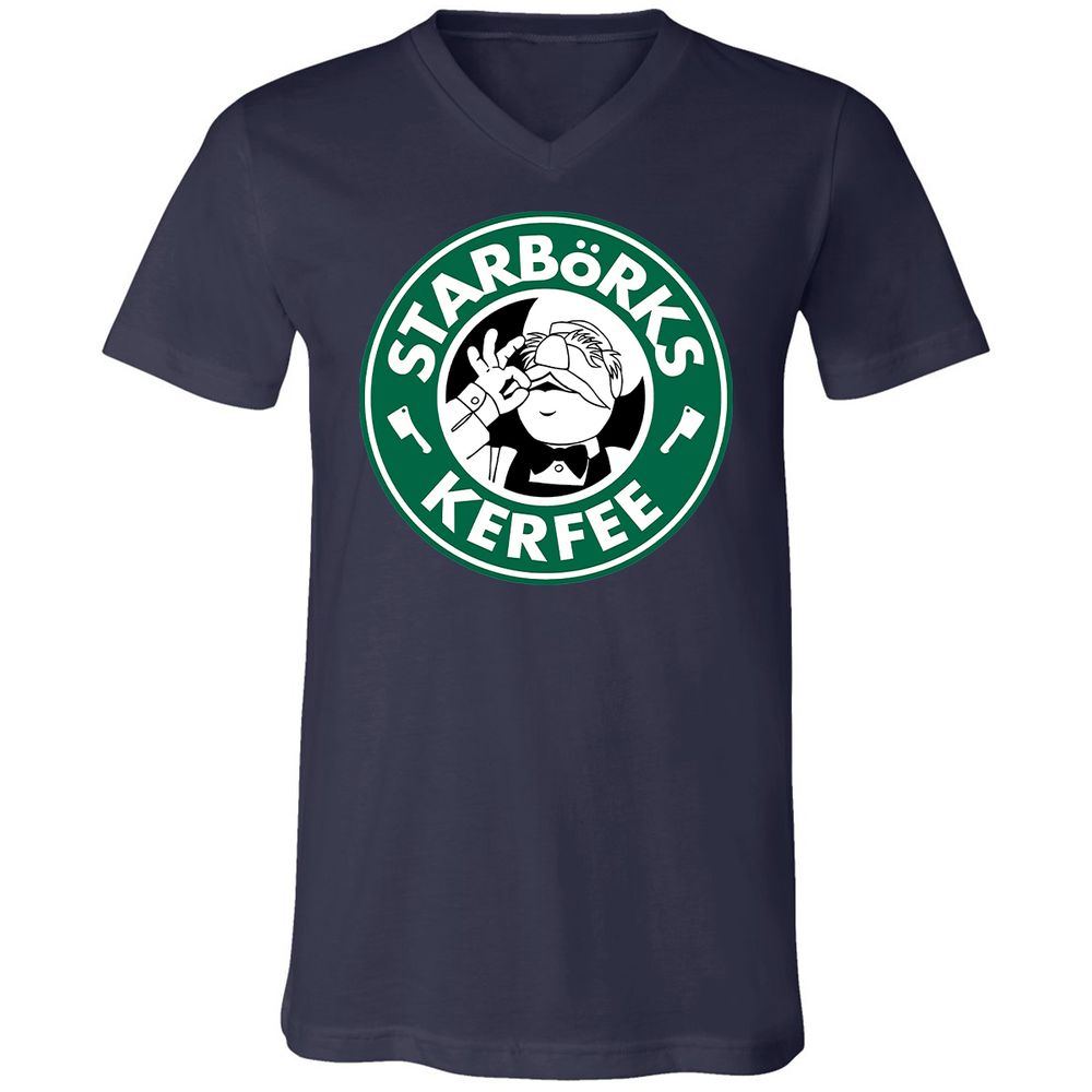Unisex V-Neck T-Shirt - QQ3H45JH - Navy - 9