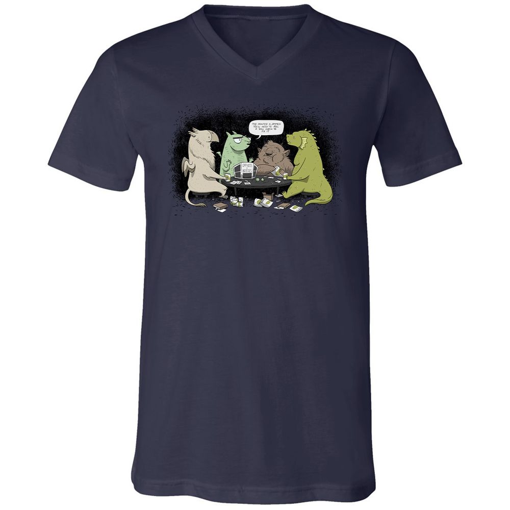 Unisex V-Neck T-Shirt - SD7TTJE3 - Navy - 9