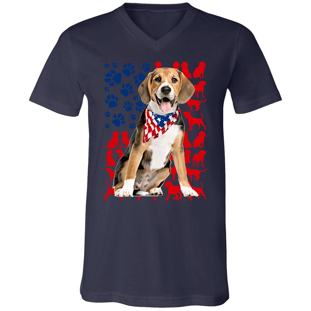 Unisex V-Neck T-Shirt - 5E3M86KT - Navy - 9