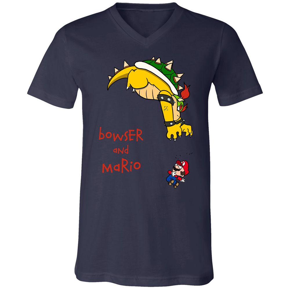 Unisex V-Neck T-Shirt - 8HAP5Z8W - Navy - 9