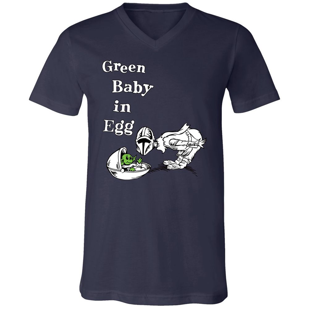 Unisex V-Neck T-Shirt - X76LAN55 - Navy - 9