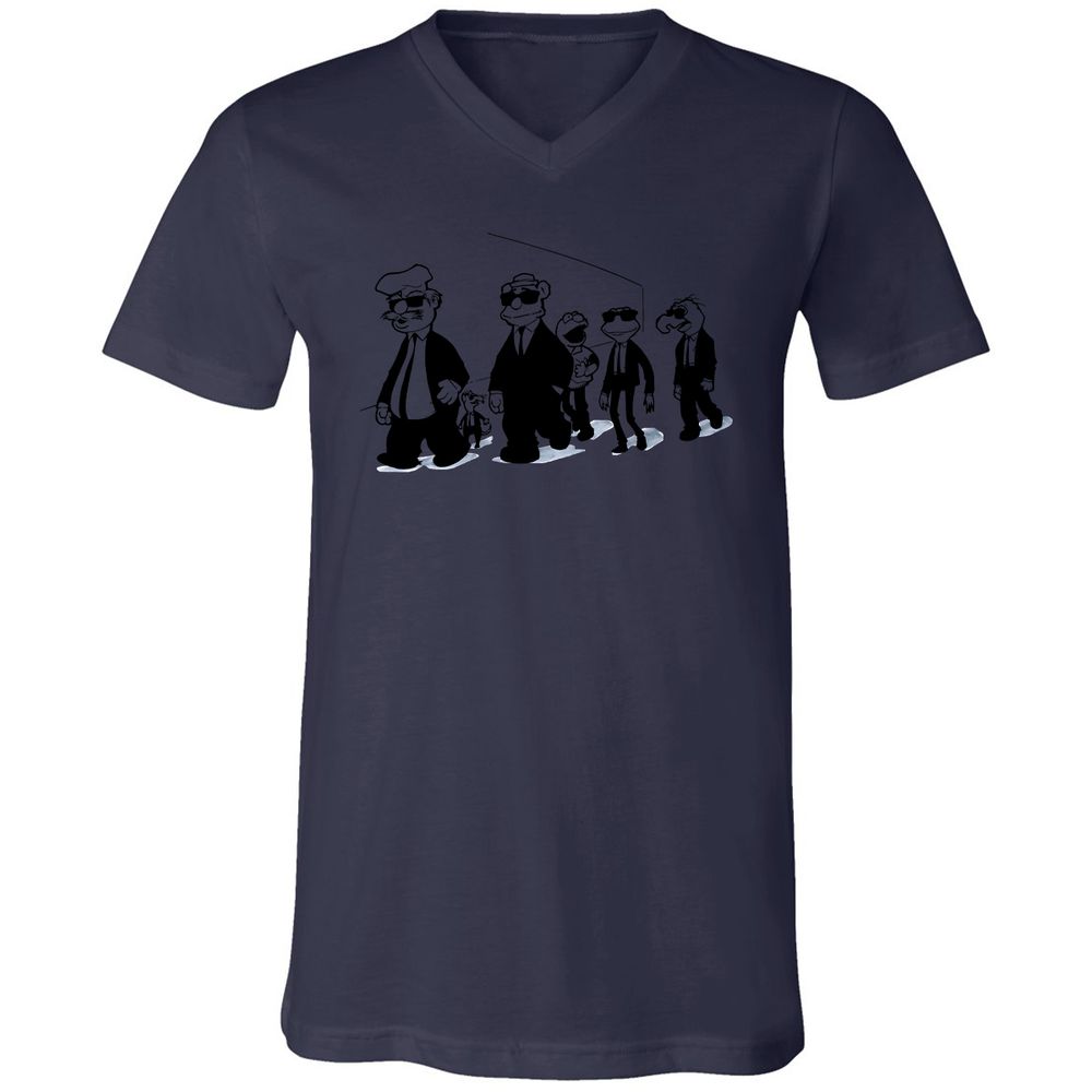 Unisex V-Neck T-Shirt - 8Q43LB3F - Navy - 9
