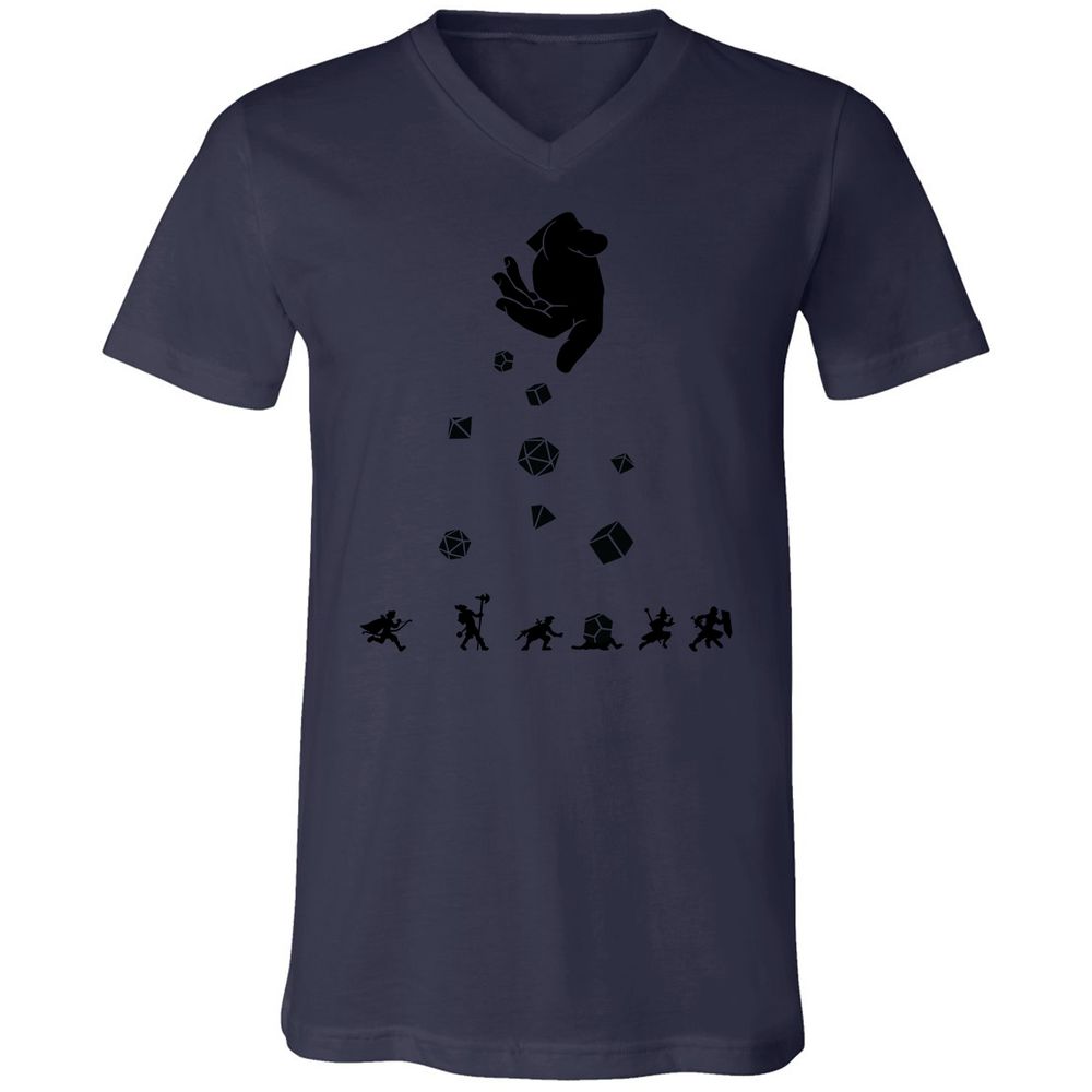 Unisex V-Neck T-Shirt - WXWGK7HJ - Navy - 9