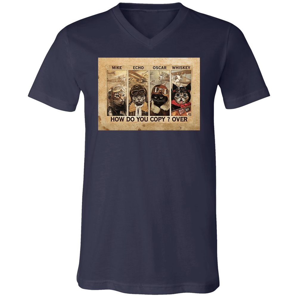 Unisex V-Neck T-Shirt - JG54EHYX - Navy - 9