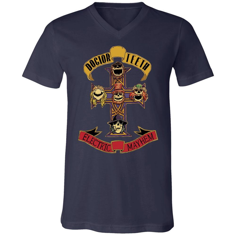 Unisex V-Neck T-Shirt - FYJ7Z9G5 - Navy - 9