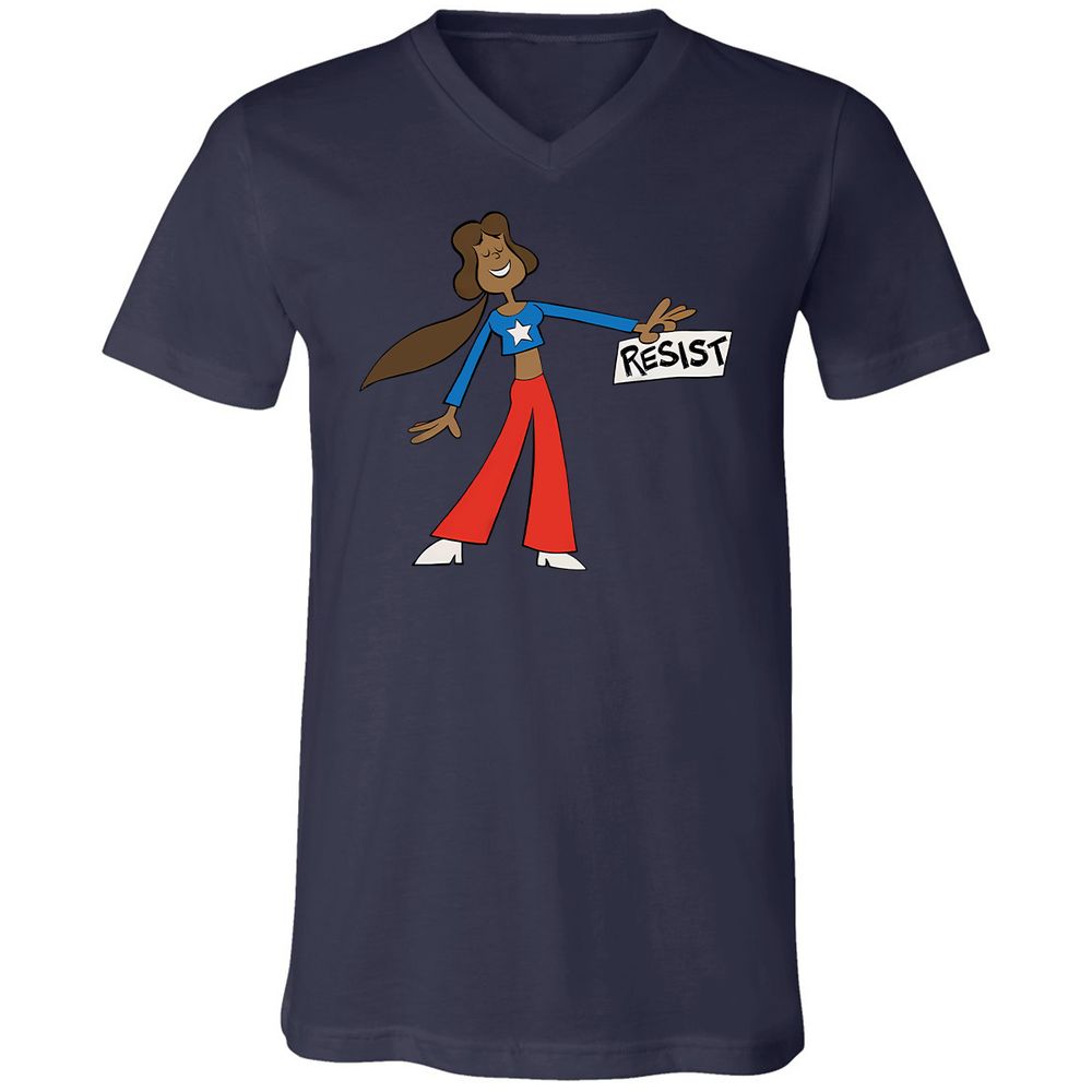 Unisex V-Neck T-Shirt - PWAZPWNF - Navy - 9