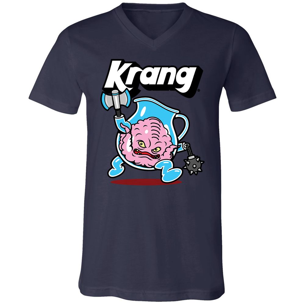 Unisex V-Neck T-Shirt - 8E6ZC95S - Navy - 9