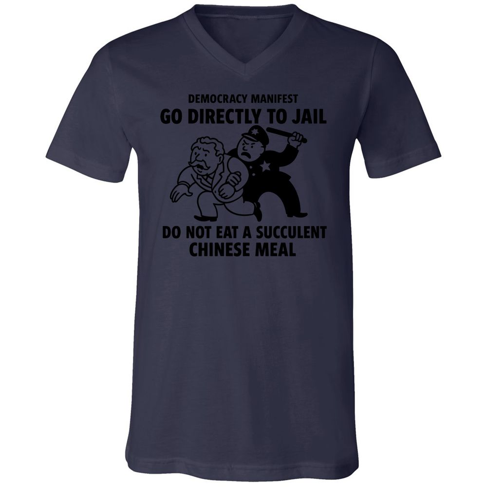 Unisex V-Neck T-Shirt - T5Y4XNMA - Navy - 9