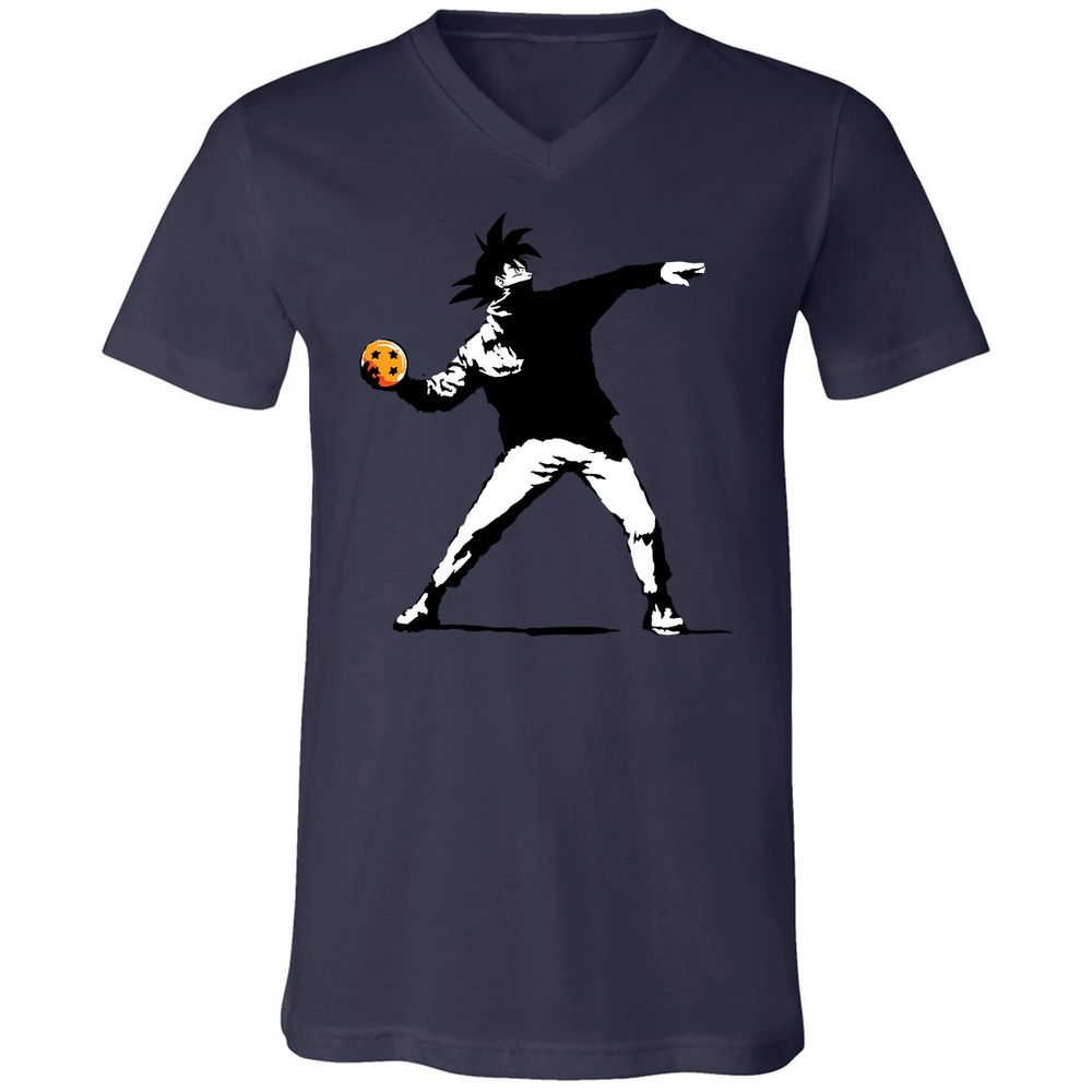 Unisex V-Neck T-Shirt - KEVQBWVK - Navy - 9