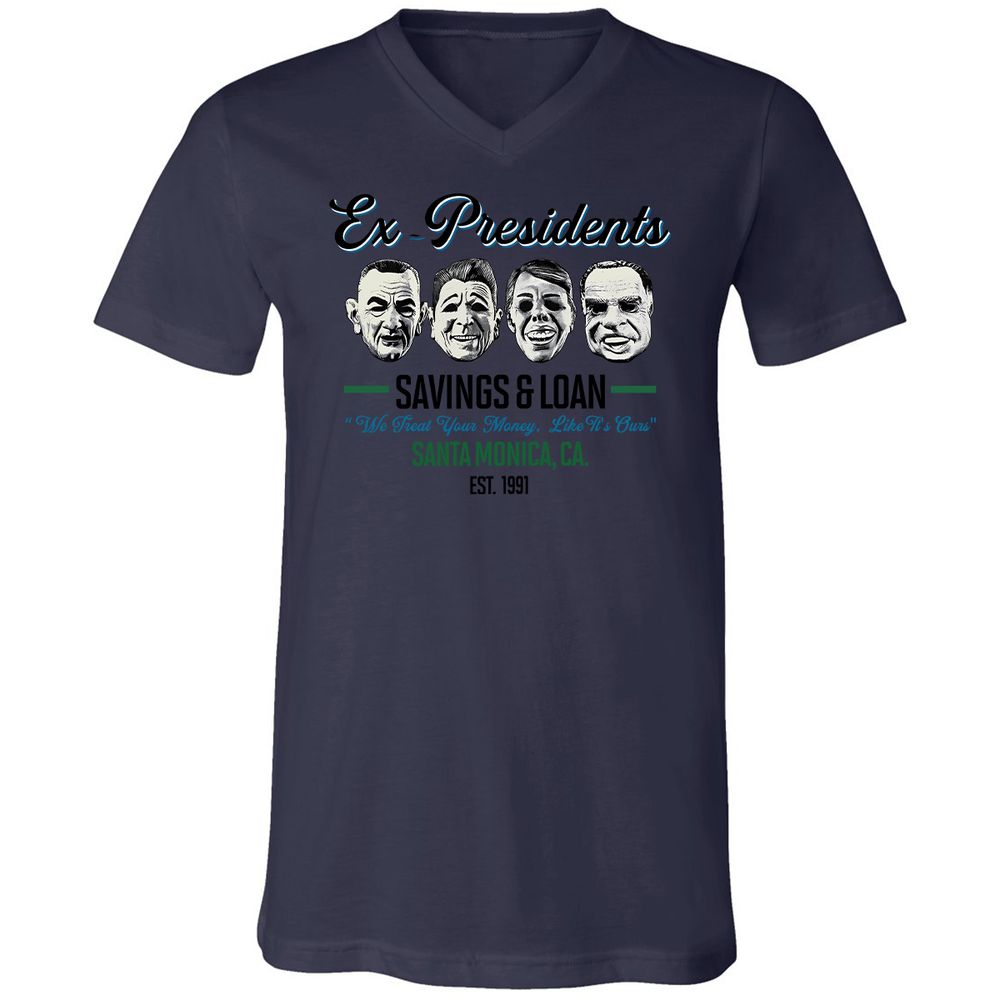 Unisex V-Neck T-Shirt - MLE5JQ85 - Navy - 9