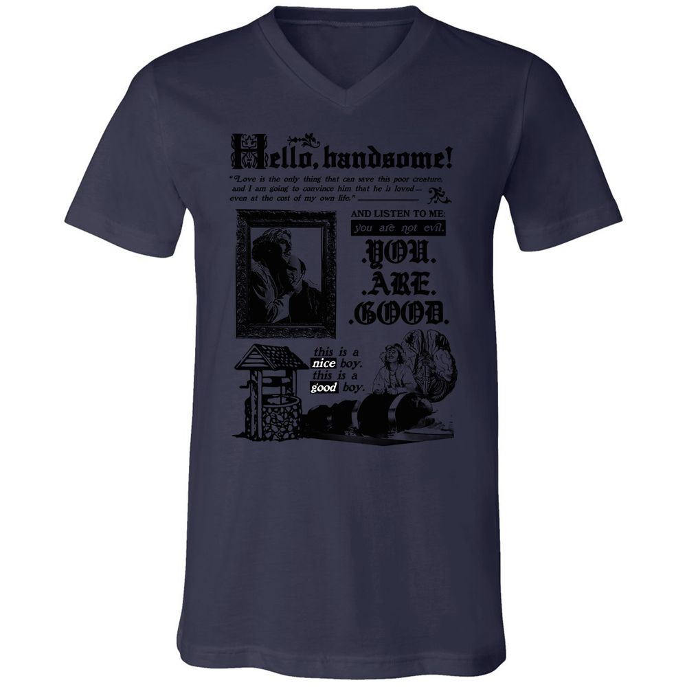 Unisex V-Neck T-Shirt - 641JGN74 - Navy - 9
