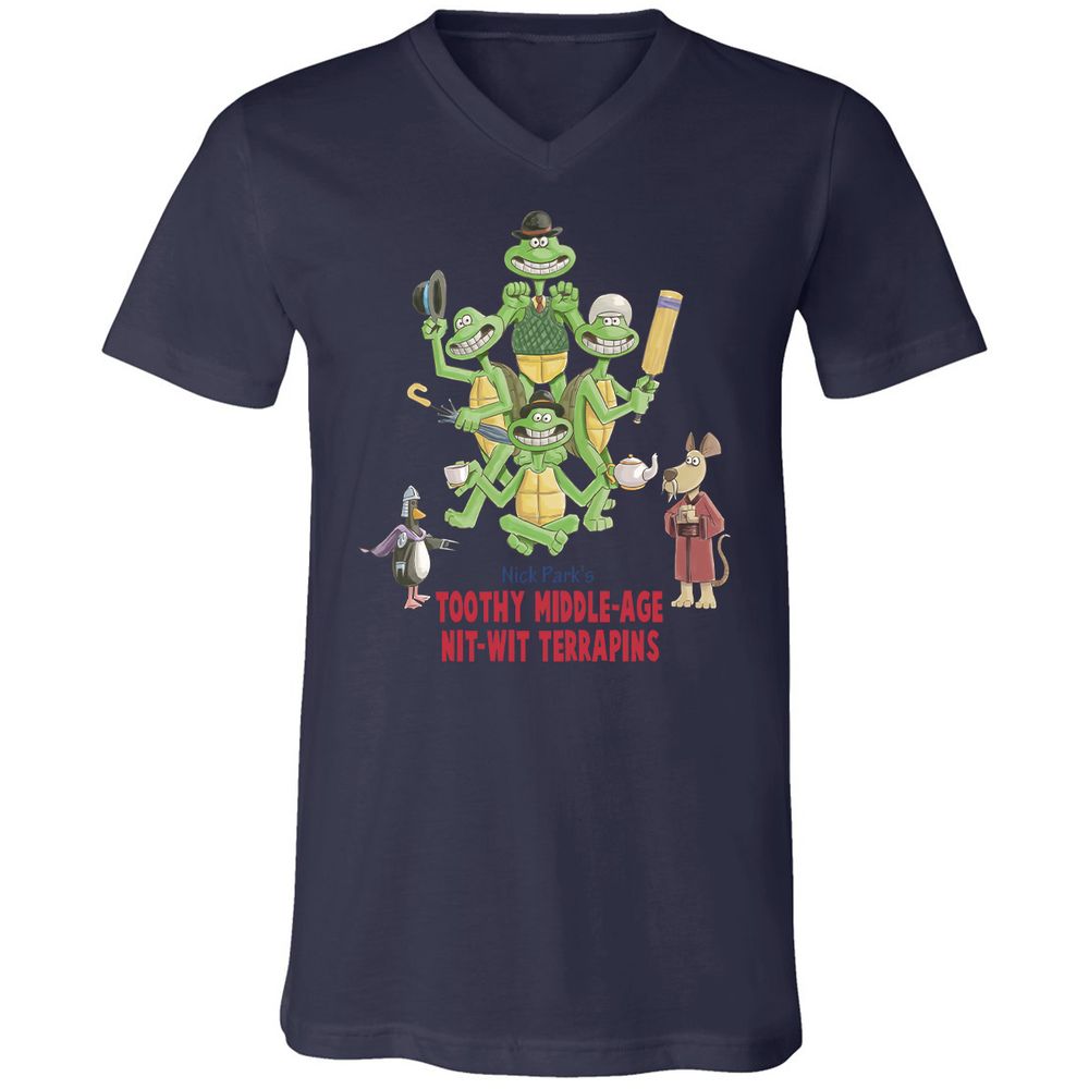 Unisex V-Neck T-Shirt - 3EB1U517 - Navy - 9