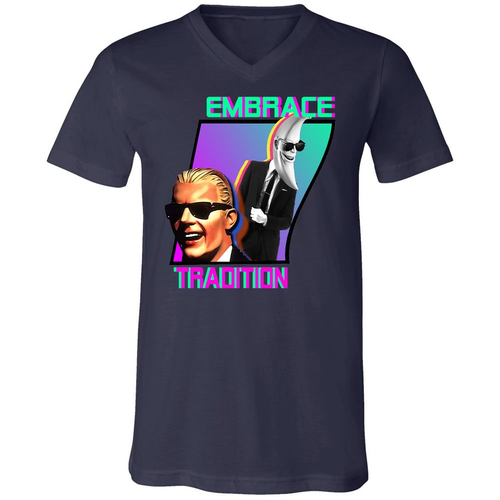 Unisex V-Neck T-Shirt - Z5Y1LDR3 - Navy - 9