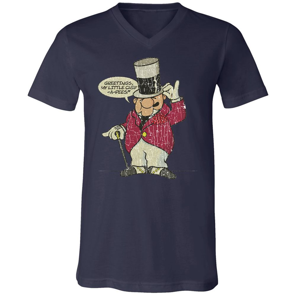 Unisex V-Neck T-Shirt - YZZ1PWQL - Navy - 9