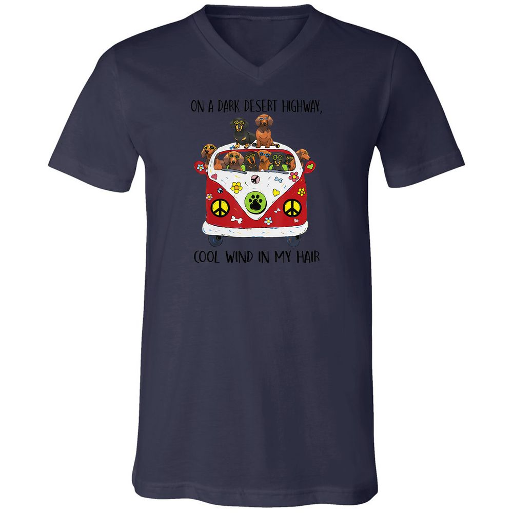 Unisex V-Neck T-Shirt - LYMCD3KC - Navy - 9