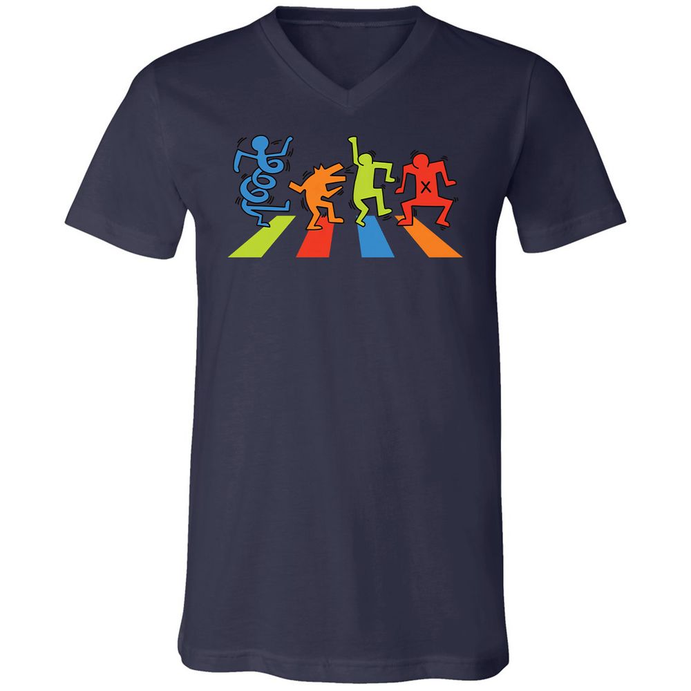 Unisex V-Neck T-Shirt - D3NVX7Z6 - Navy - 9