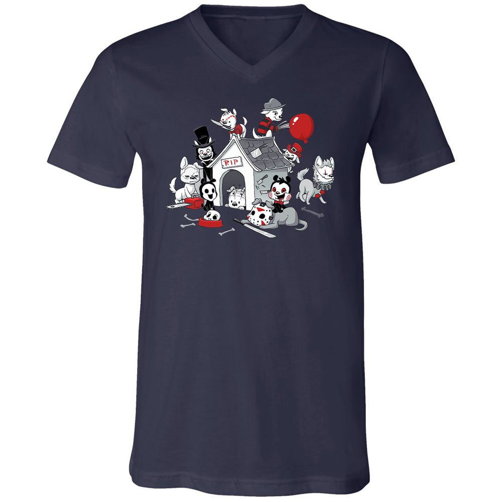 Unisex V-Neck T-Shirt - FHNJ9RKM - Navy - 9