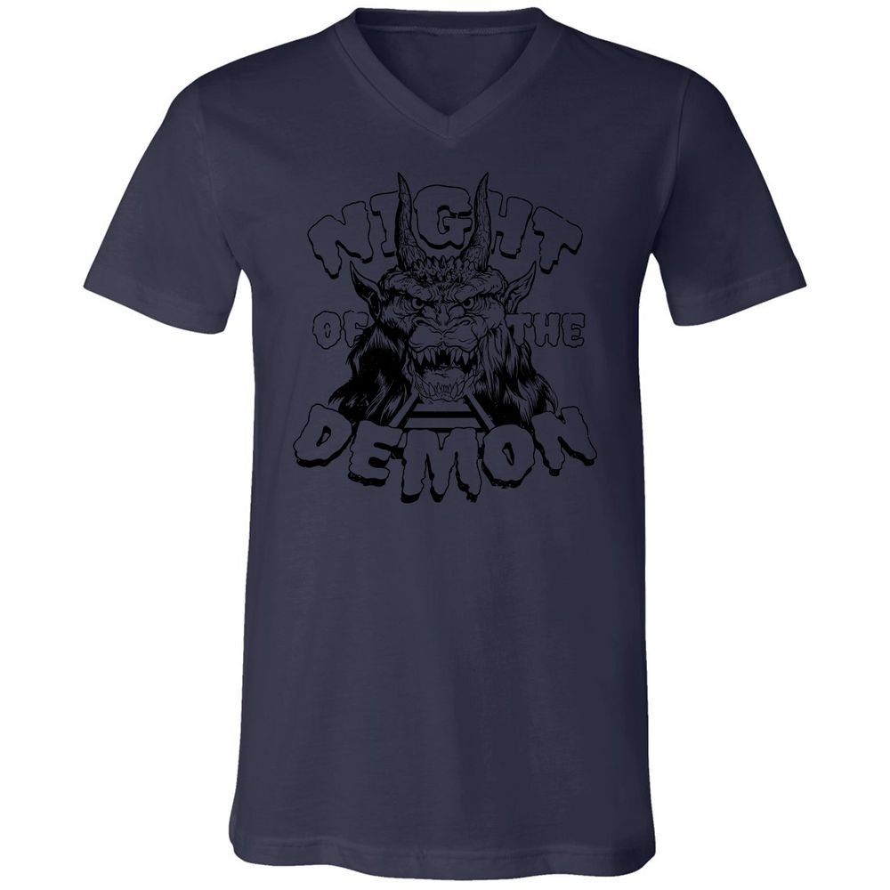 Unisex V-Neck T-Shirt - B6MJF9XZ - Navy - 9