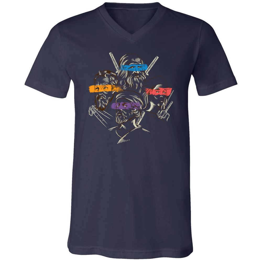 Unisex V-Neck T-Shirt - XWC2EHB2 - Navy - 9