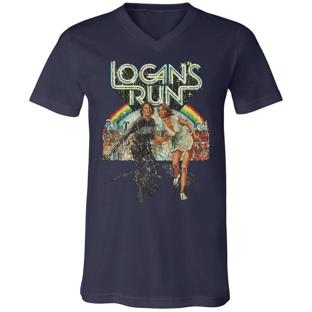 Unisex V-Neck T-Shirt - KLQMU9VX - Navy - 9