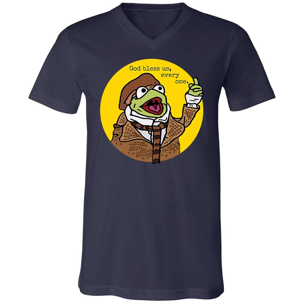 Unisex V-Neck T-Shirt - 6QR4X57F - Navy - 9