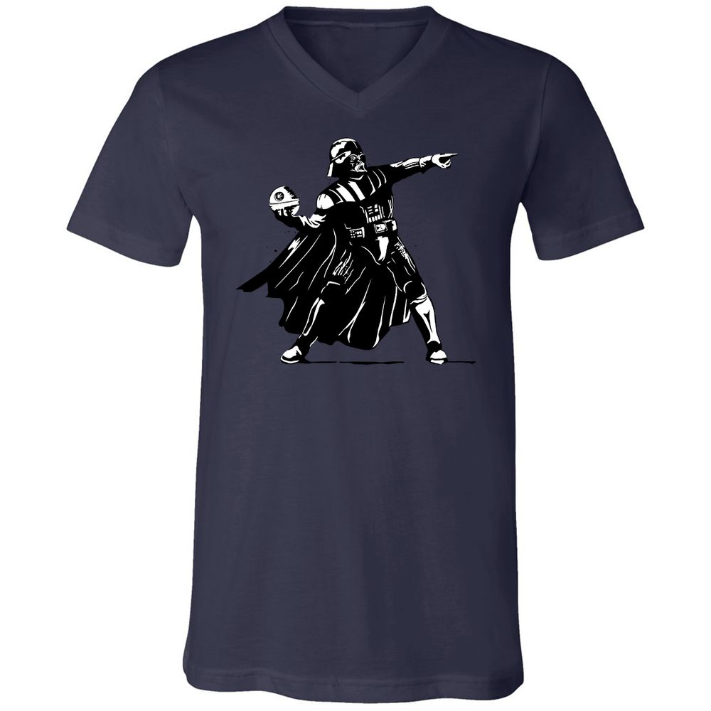 Unisex V-Neck T-Shirt - B81SR4X9 - Navy - 9